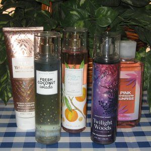 BBW Fragrance Mist Shower Gel Body Cream Mixed Lot of 5 NEW